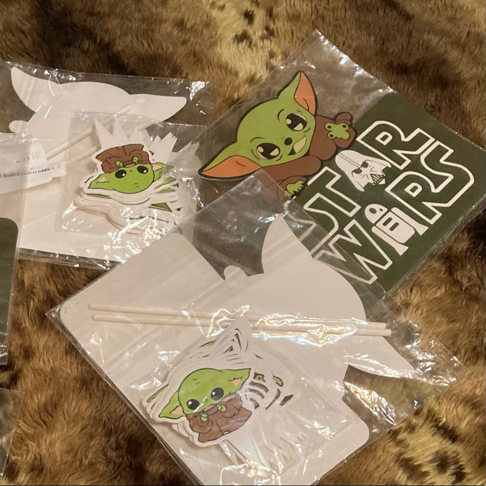 Baby Yoda Cupcake Toppers Set of 2 Packages - 48 plus Cake Topper NEW Star Wars